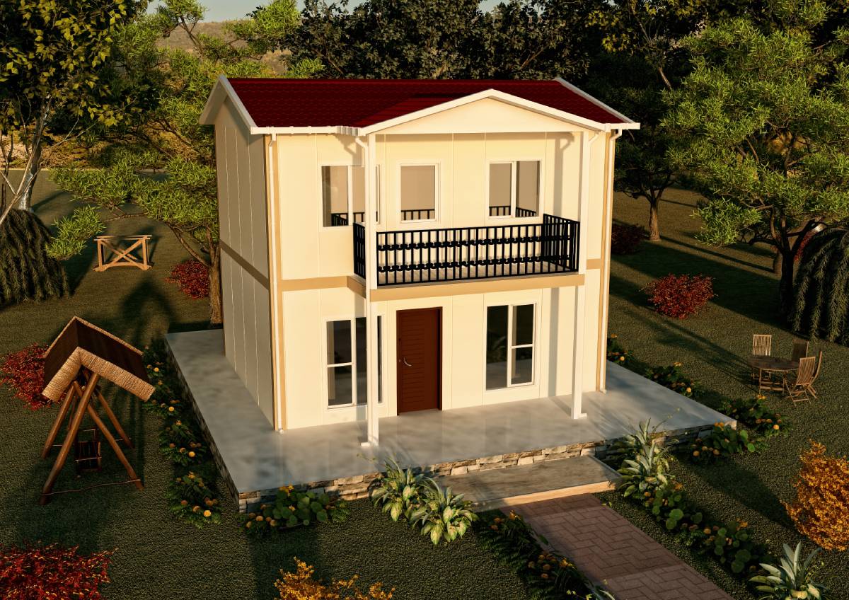 84 m2 Prefabrik Çift Katlı Konut